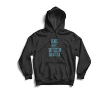 Load image into Gallery viewer, Bears Beets Battlestar Galactica Text Hoodie
