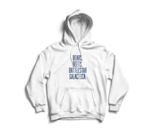 Load image into Gallery viewer, Bears Beets Battlestar Galactica Text Hoodie
